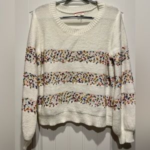 Specked Confetti Striped Puff Sleeve Sweater Andree by Unit